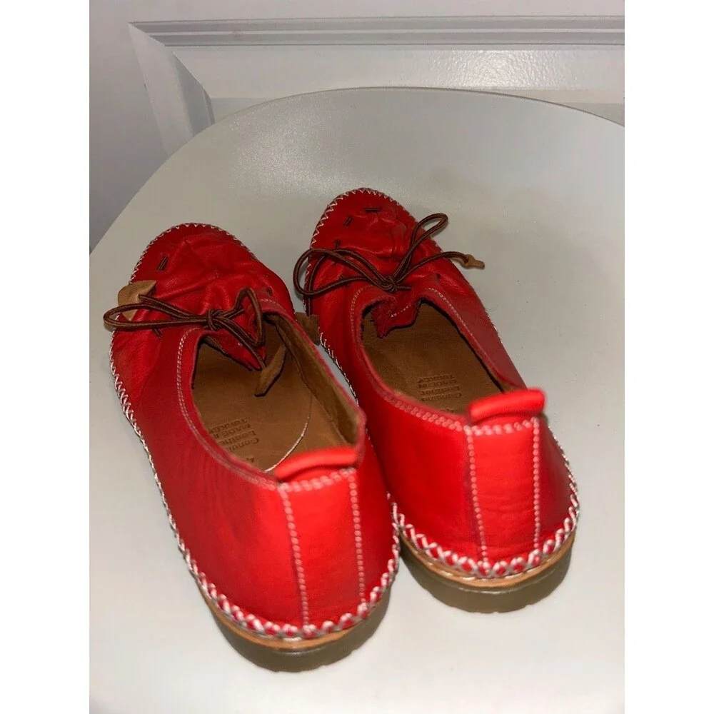 Spring Step Women’s Berna Slip On Loafer Shoe size 40/9 NWOT Genuine Leather Red